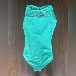 Theatricals Classwear Women’s Leotard, XS, Mint with Lace Detail